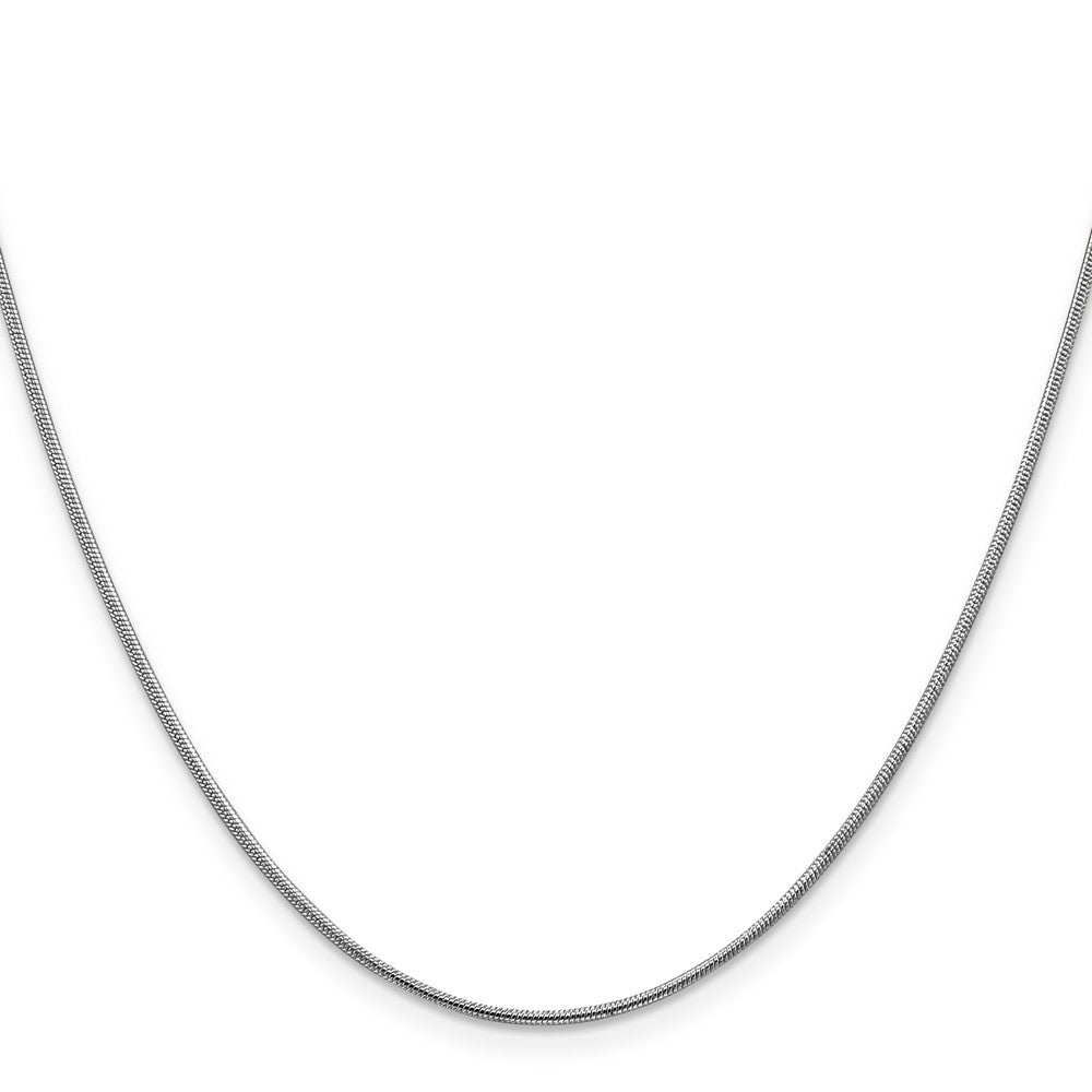 14K White Gold 16 inch 1.1mm Round Snake with Lobster Clasp Chain Necklace