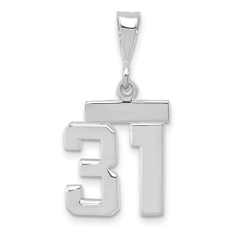 14k White Goldw Small Polished Number 31 Charm