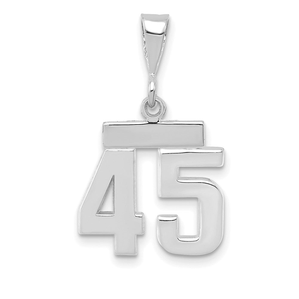 14k White Goldw Small Polished Number 45 Charm