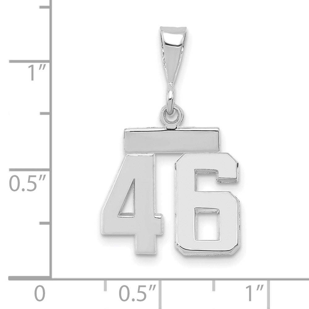 14k White Goldw Small Polished Number 46 Charm