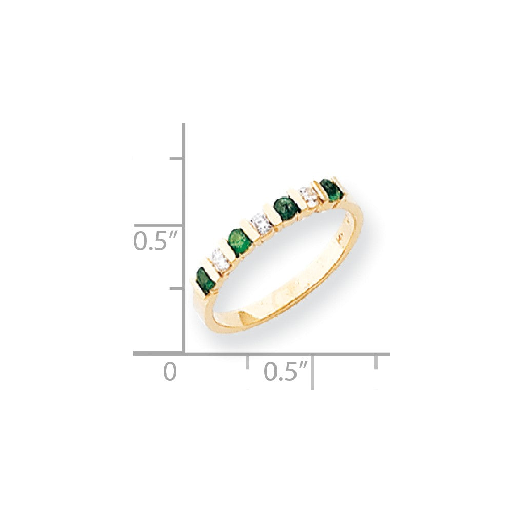 14k Yellow Gold 2.25mm Emerald VS Diamond Anniversary Band