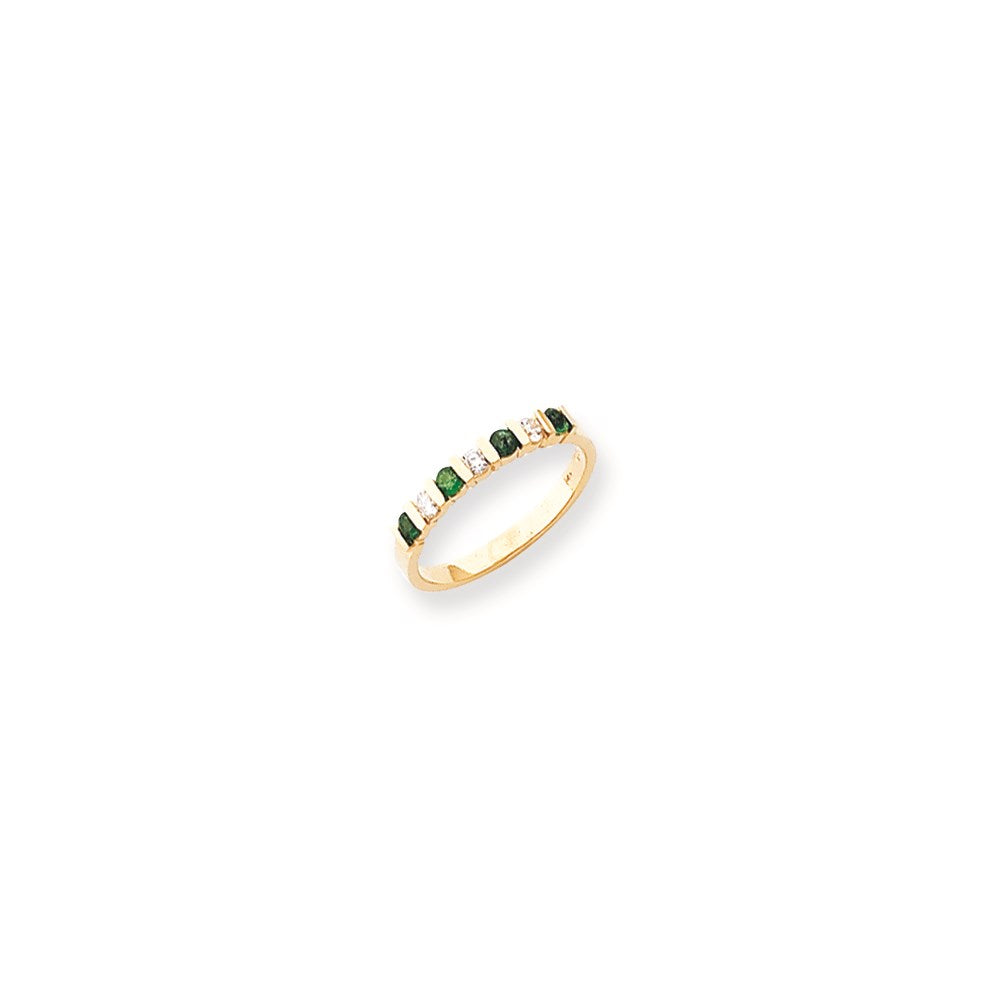 14k Yellow Gold 2.25mm Emerald VS Diamond Anniversary Band