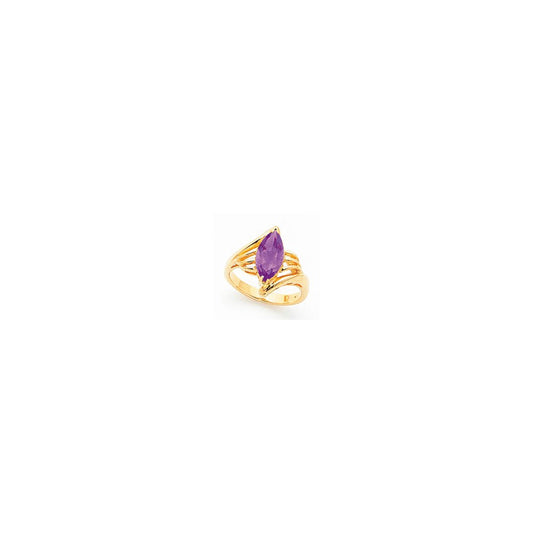 14k Yellow Gold 12x6mm Marquise Amethyst ring