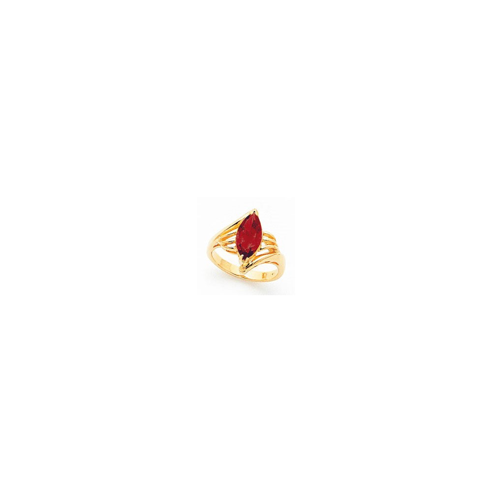 14k Yellow Gold 12x6mm Marquise Garnet ring