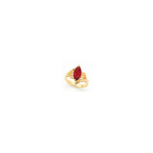 14k Yellow Gold 12x6mm Marquise Garnet ring