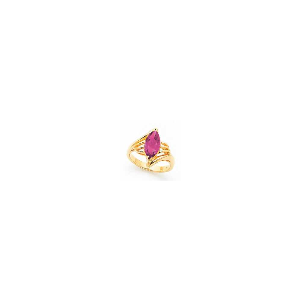 14k Yellow Gold 12x6mm Marquise Rhodolite Garnet ring