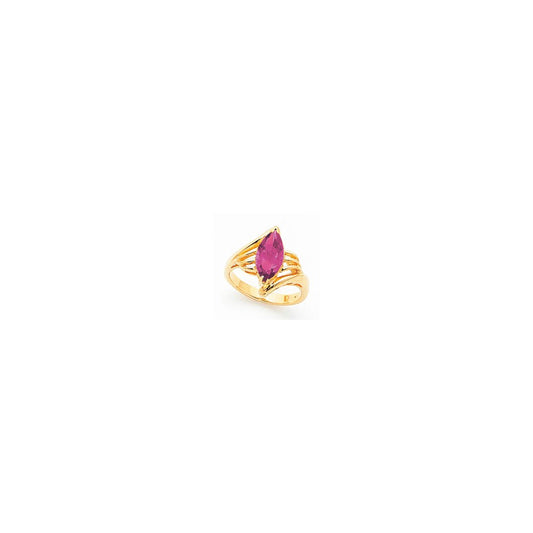 14k Yellow Gold 12x6mm Marquise Rhodolite Garnet ring