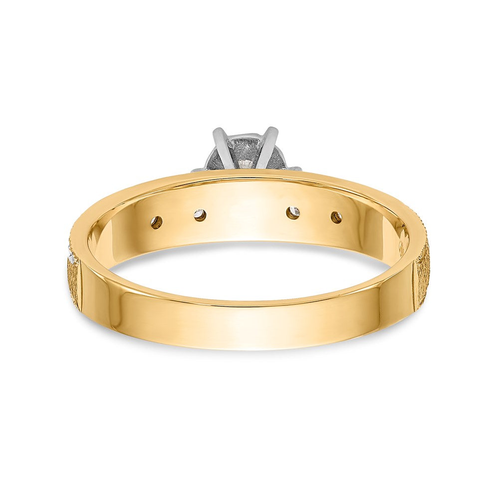 14K Yellow Gold AA Quality Trio Engagement Ring