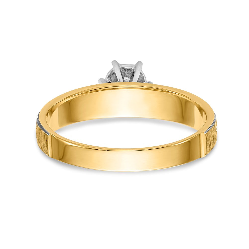 14K Yellow Gold AA Quality Trio Engagement Ring