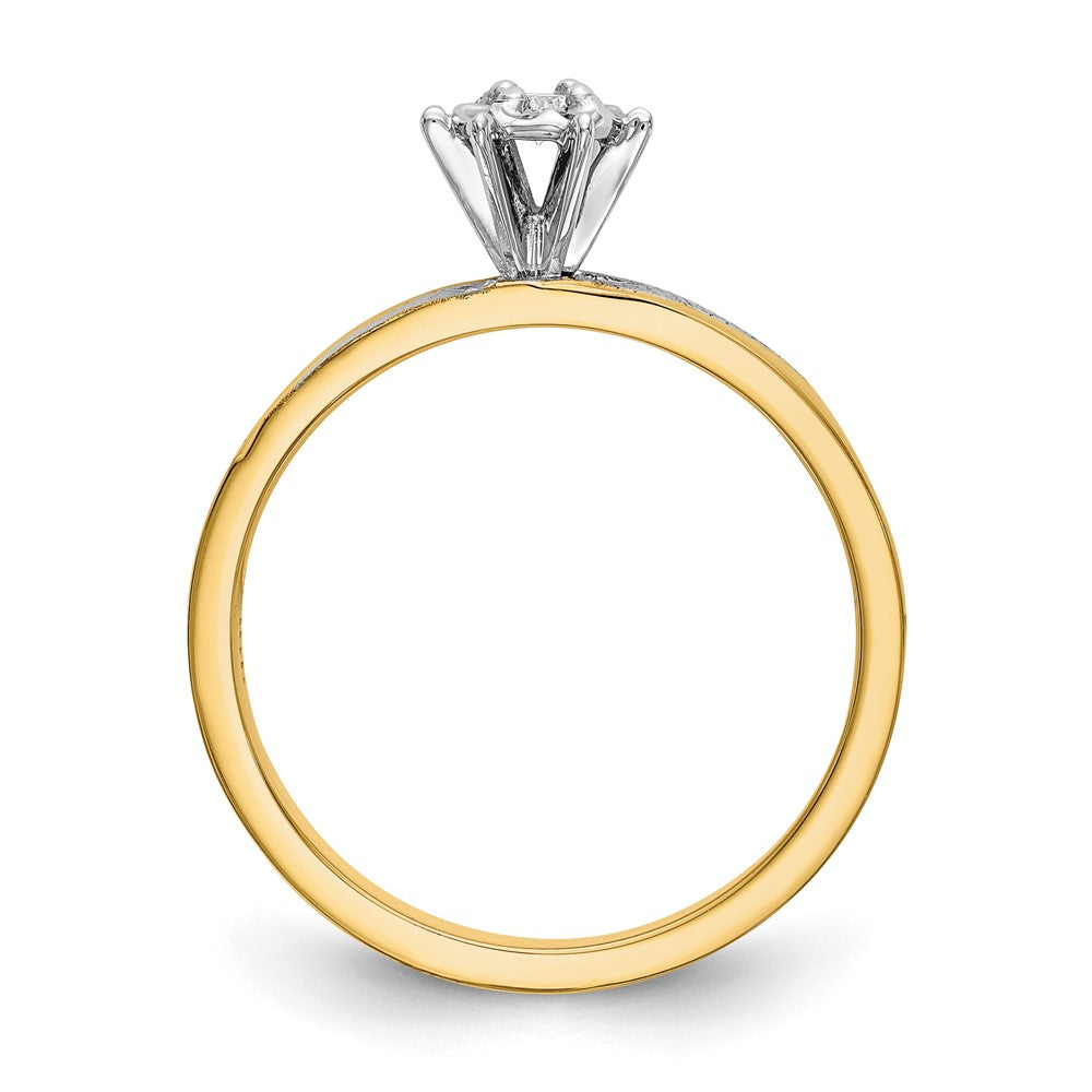 14K Yellow Gold AA Quality Trio Engagement Ring