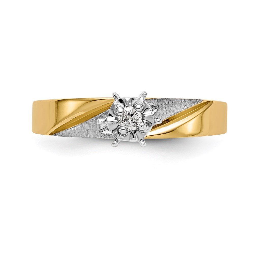 14K Yellow Gold AA Quality Trio Engagement Ring