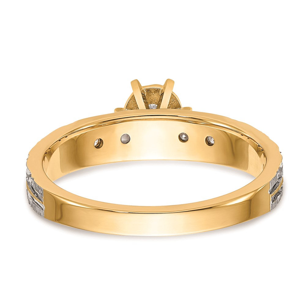 14K Yellow Gold AA Quality Trio Engagement Ring