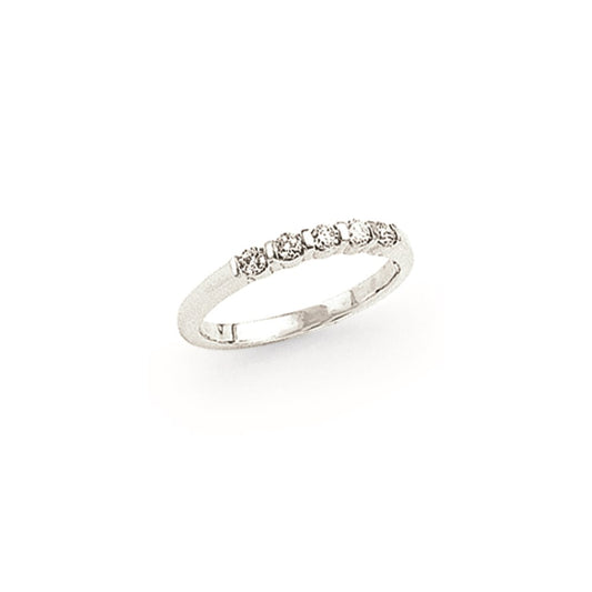 14k White Gold AAA Real Diamond Anniversary Band