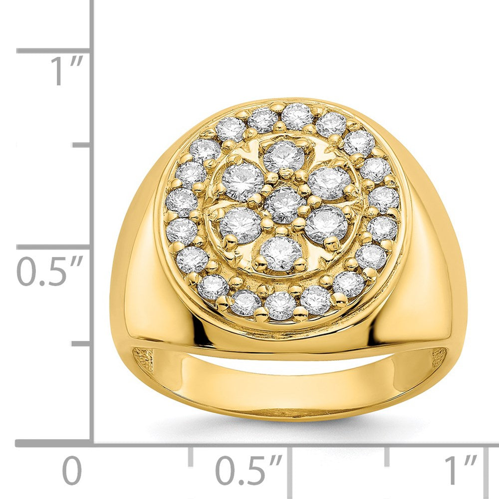 14K Yellow Gold AAA Real Diamond men's ring