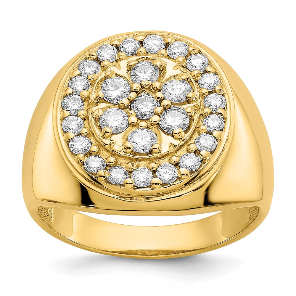 14K Yellow Gold AAA Real Diamond men's ring