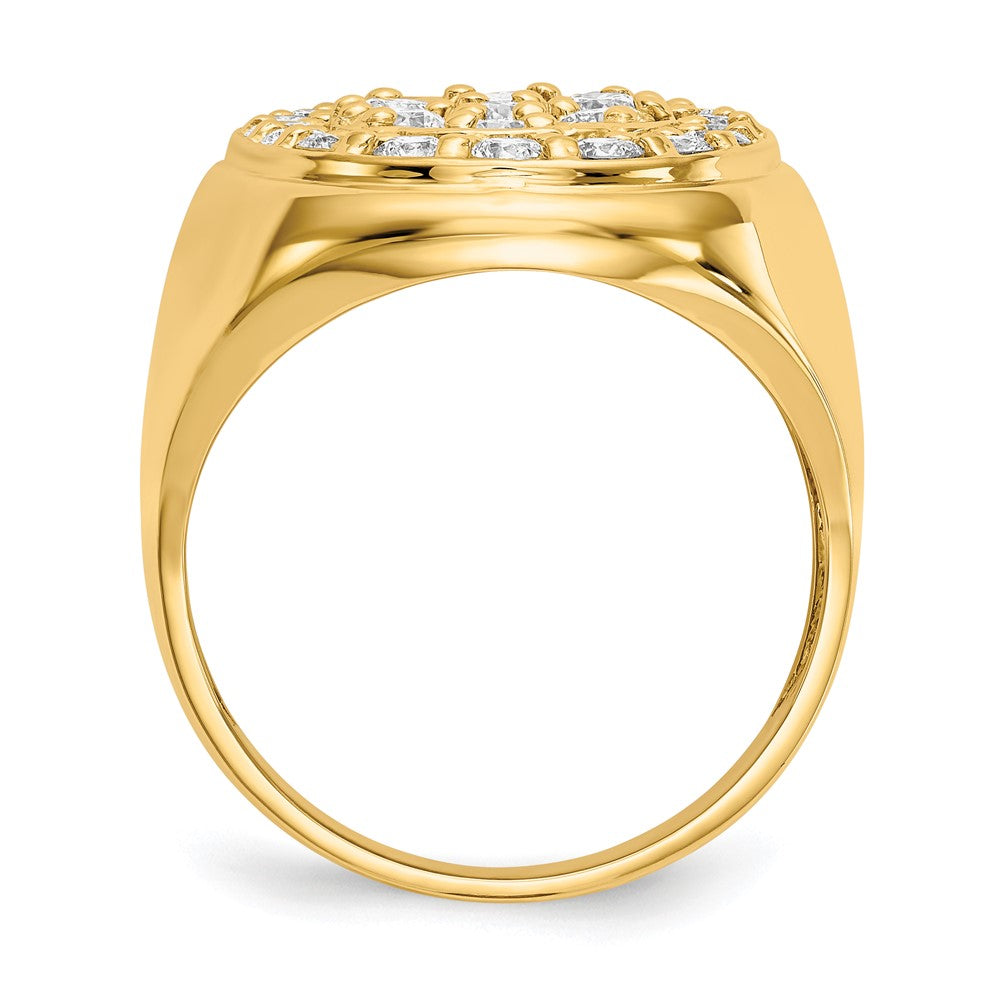 14K Yellow Gold AAA Real Diamond men's ring