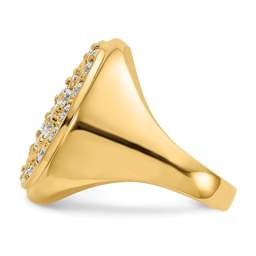 14K Yellow Gold AAA Real Diamond men's ring