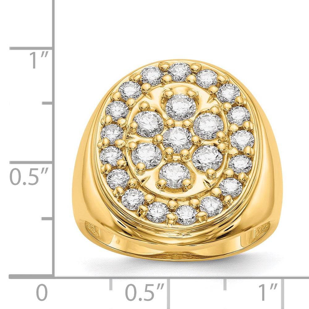 14K Yellow Gold AAA Real Diamond men's ring