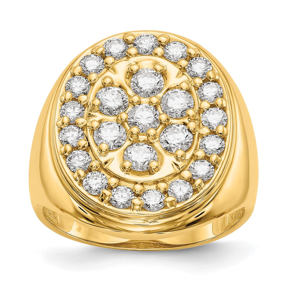 14K Yellow Gold AAA Real Diamond men's ring