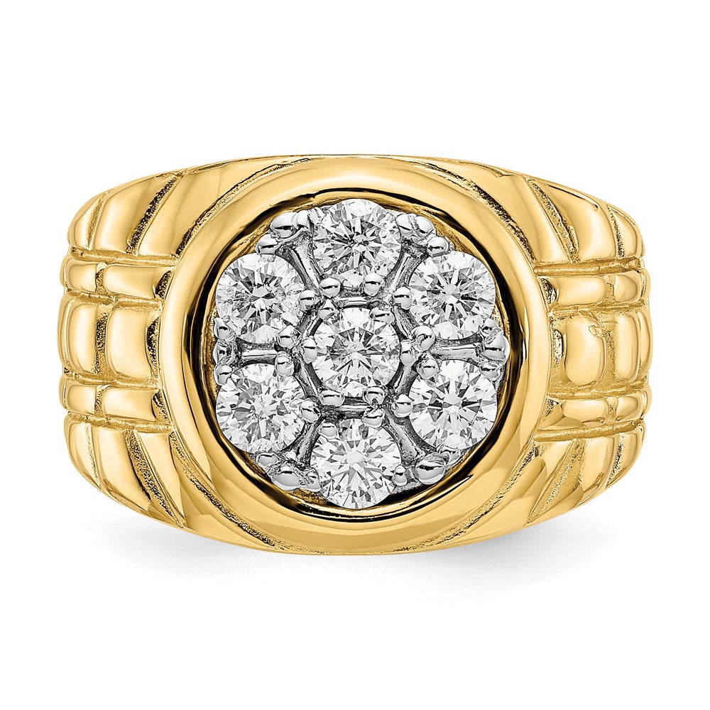 14K Yellow Gold AA Real Diamond men's ring