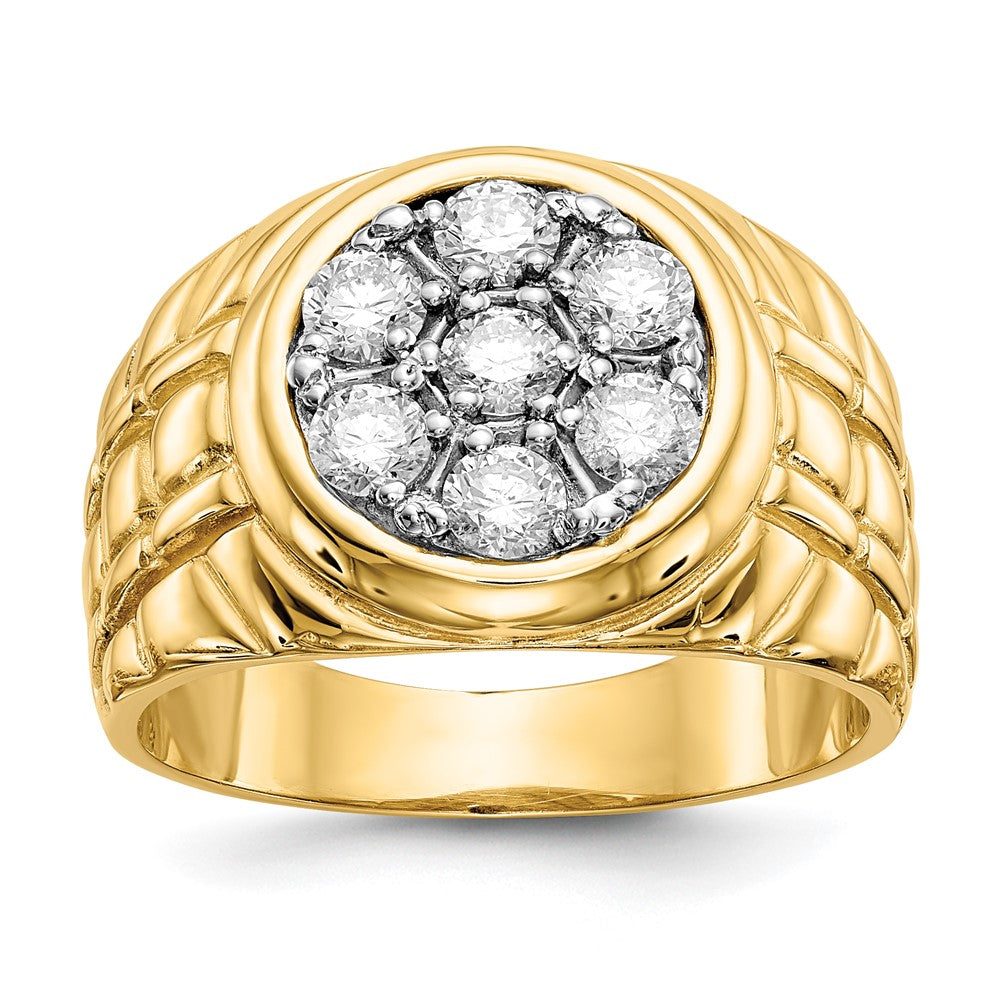 14K Yellow Gold AA Real Diamond men's ring