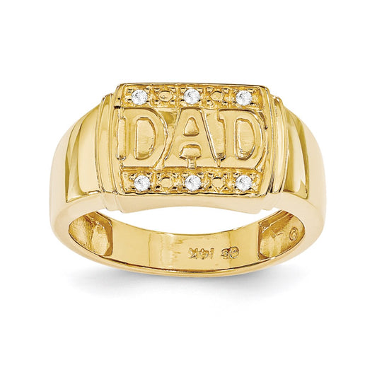 14K Yellow Gold AA Real Diamond men's ring