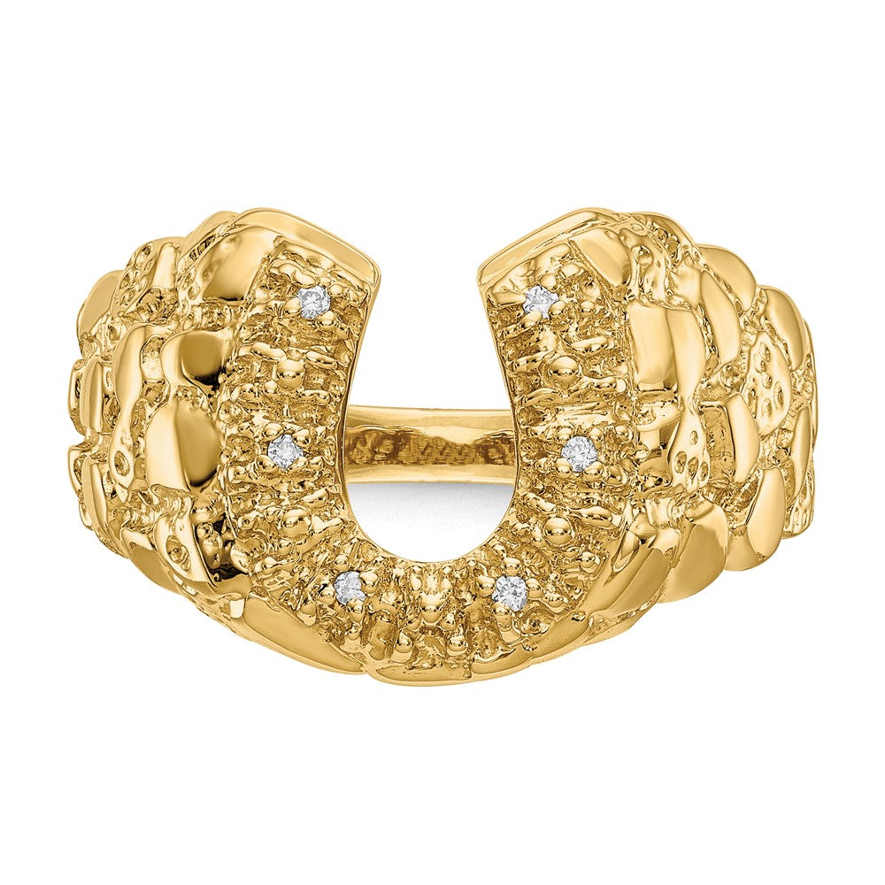 14K Yellow Gold AAA Real Diamond men's ring