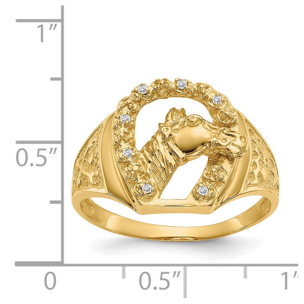 14K Yellow Gold AA Real Diamond men's ring