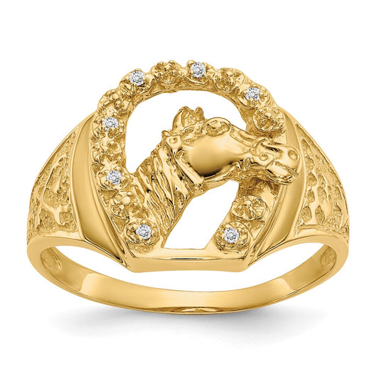 14K Yellow Gold A Real Diamond men's ring