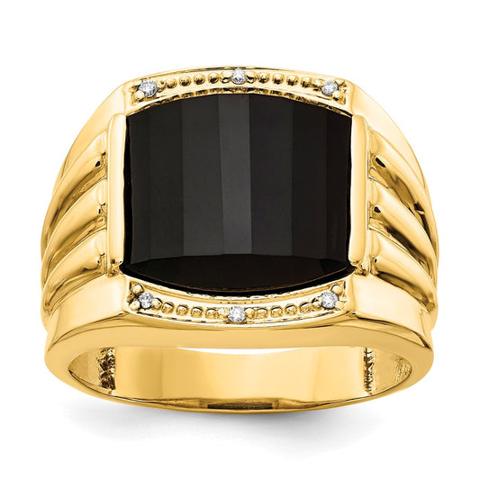 14K Yellow Gold A Real Diamond men's ring