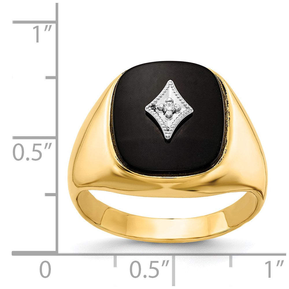 14K Yellow Gold VS Real Diamond men's ring