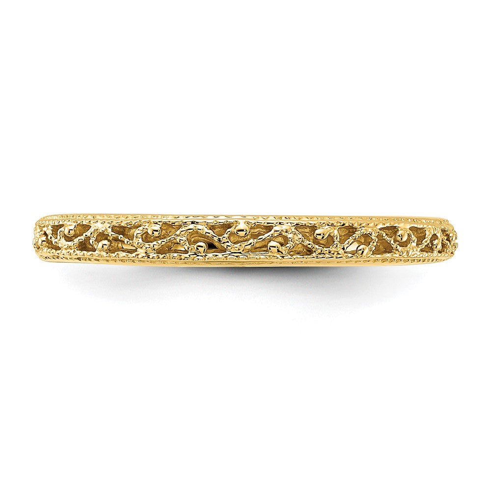 14K Yellow Gold Filigree Band