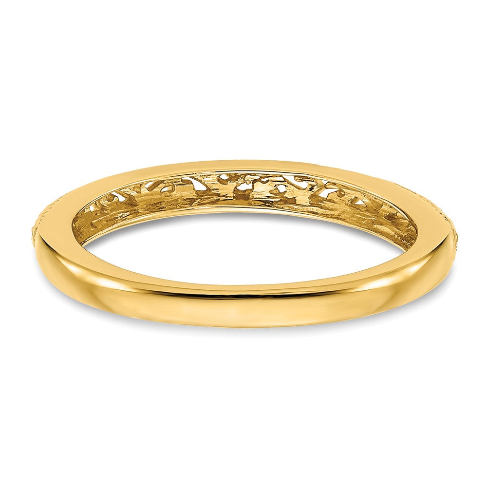 14K Yellow Gold Filigree Band