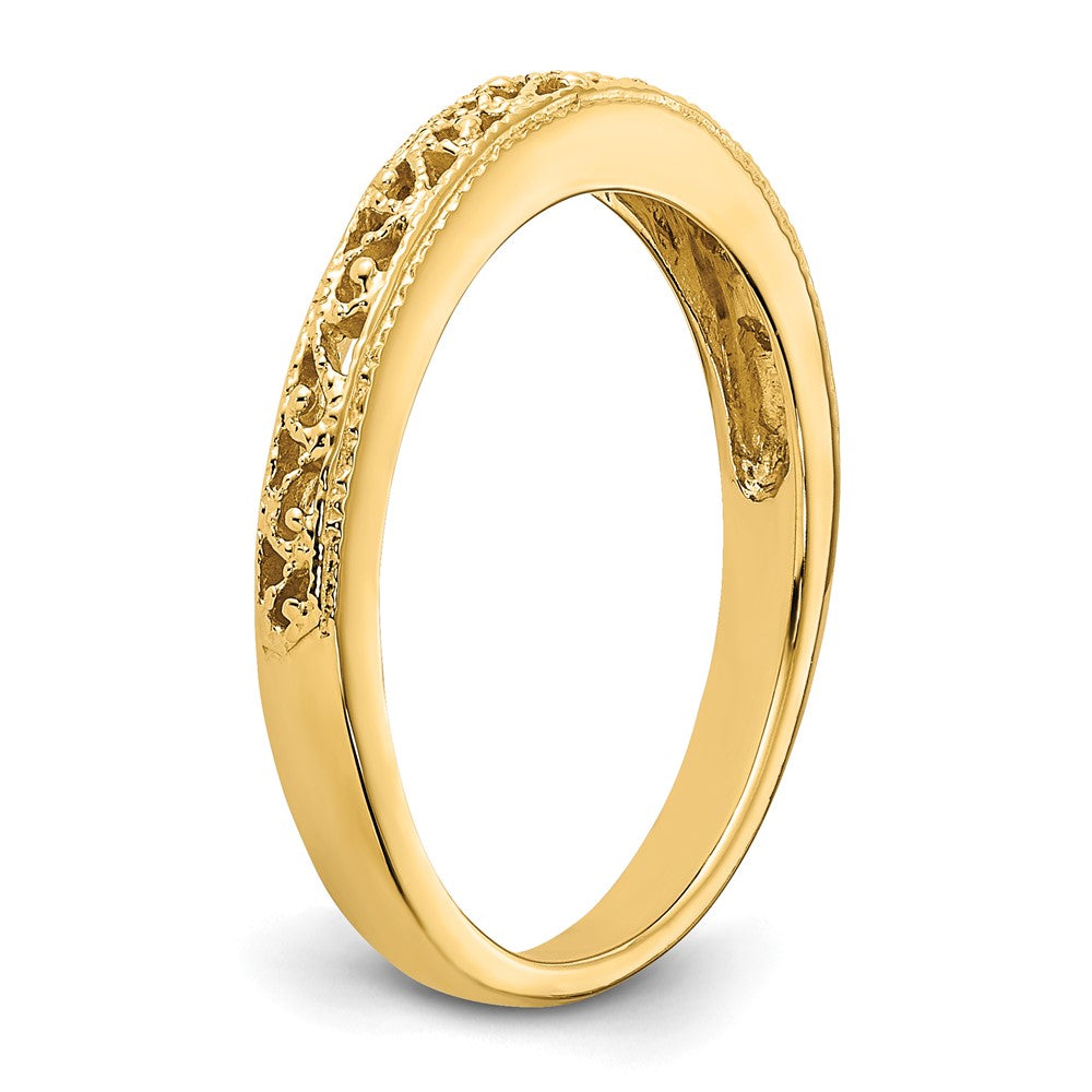 14K Yellow Gold Filigree Band