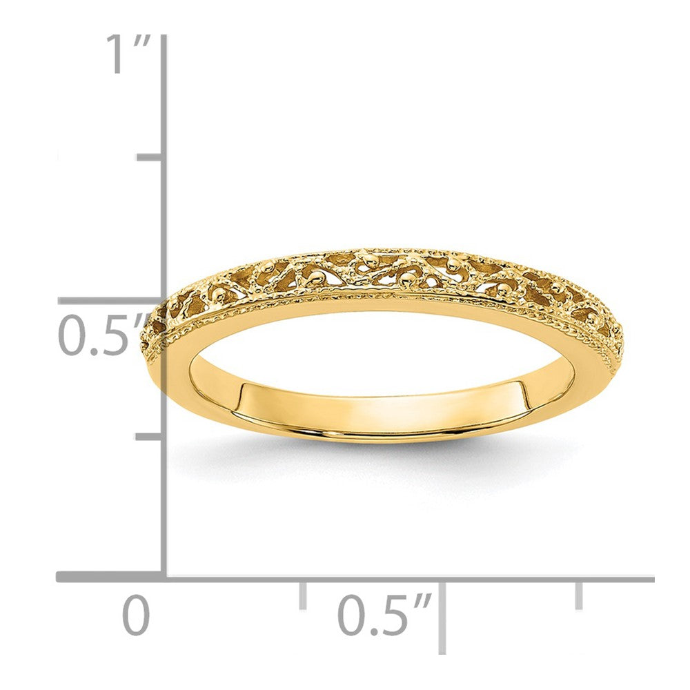 14K Yellow Gold Filigree Band