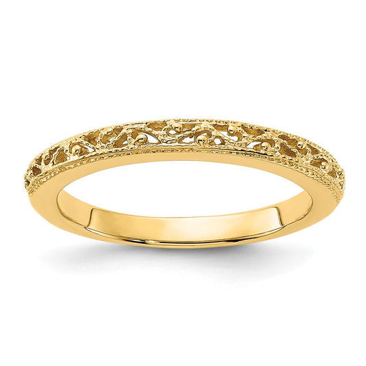 14K Yellow Gold Filigree Band