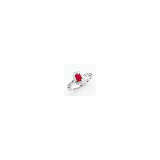 14k White Gold 6x4mm Oval Ruby A Real Diamond ring