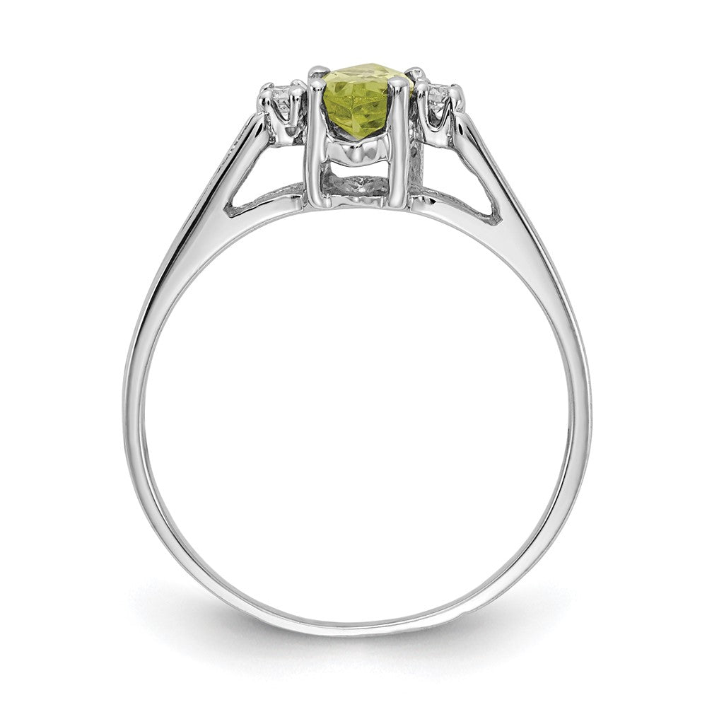 Solid 14k White Gold 8x4mm Marquise Simulated Peridot A CZ Ring