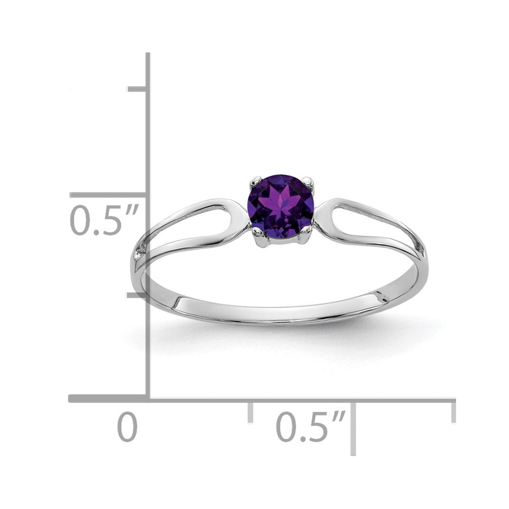 14k White Gold 4mm Amethyst ring