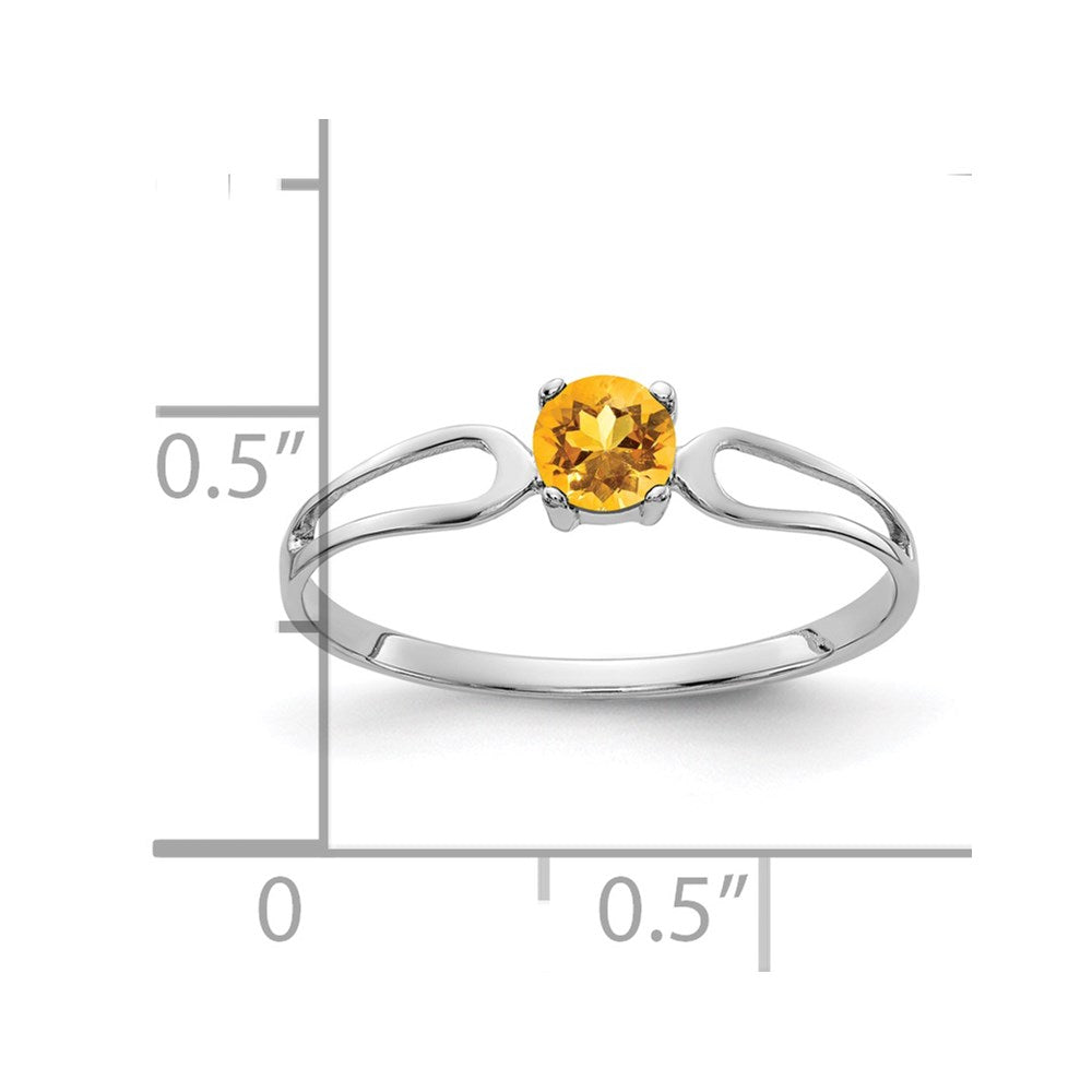 14k White Gold 4mm Citrine ring