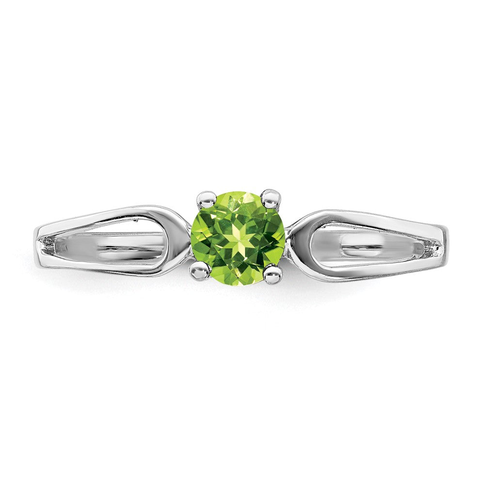 14k White Gold 4mm Peridot ring