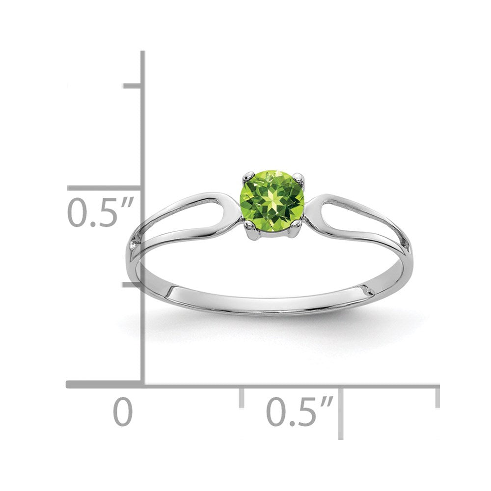 14k White Gold 4mm Peridot ring