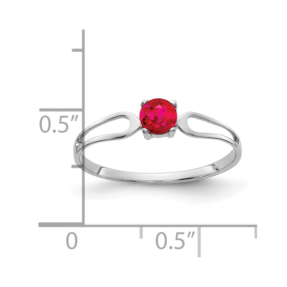 14k White Gold 4mm Ruby ring