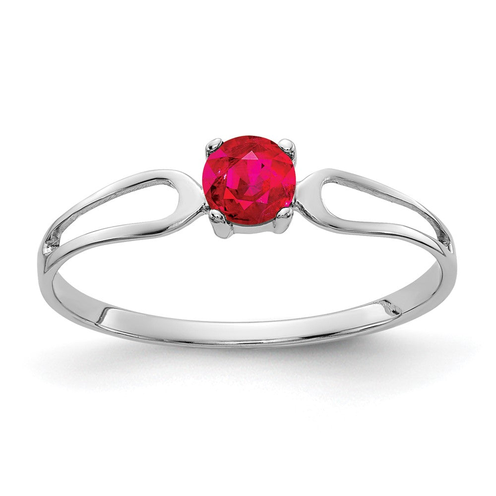 14k White Gold 4mm Ruby ring