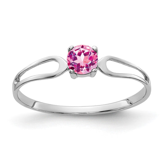 14k White Gold 4mm Pink Sapphire ring