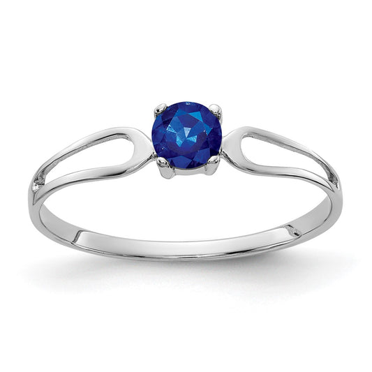 14k White Gold 4mm Sapphire ring