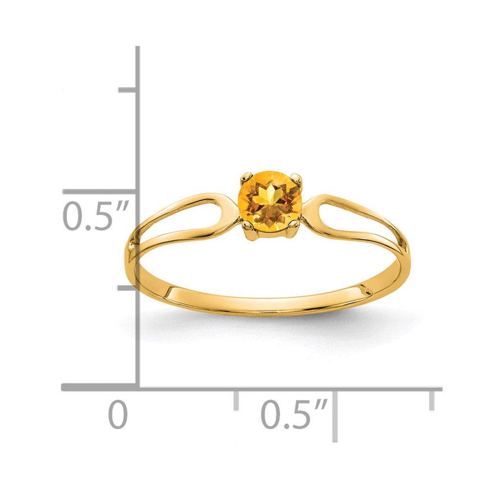 14K Yellow Gold 4mm Citrine ring