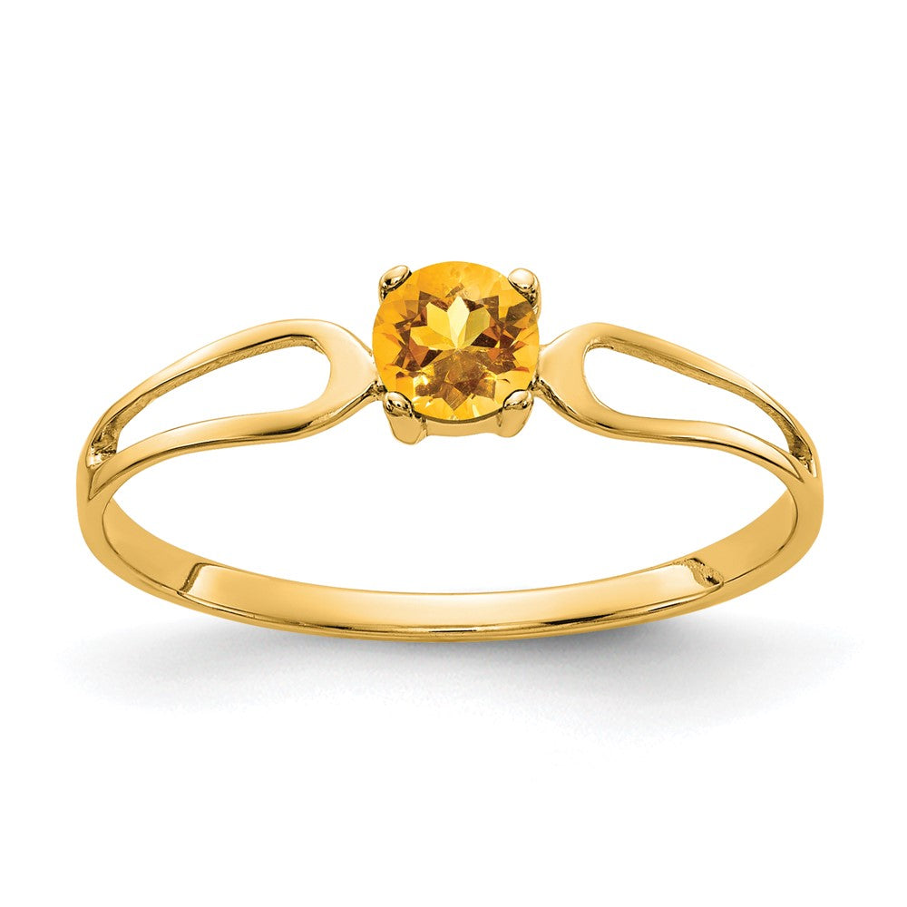 14K Yellow Gold 4mm Citrine ring