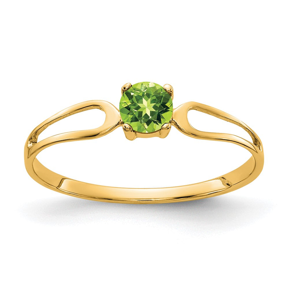 14K Yellow Gold 4mm Peridot ring