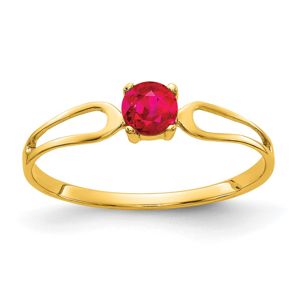 14K Yellow Gold 4mm Ruby ring